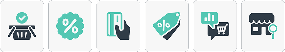 ايقونات تصميم المتاجر الإلكترونية